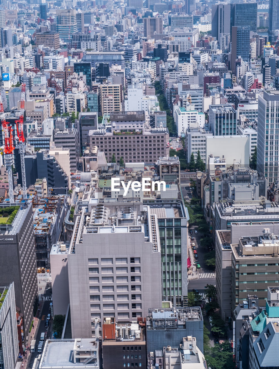 High angle view of buildings