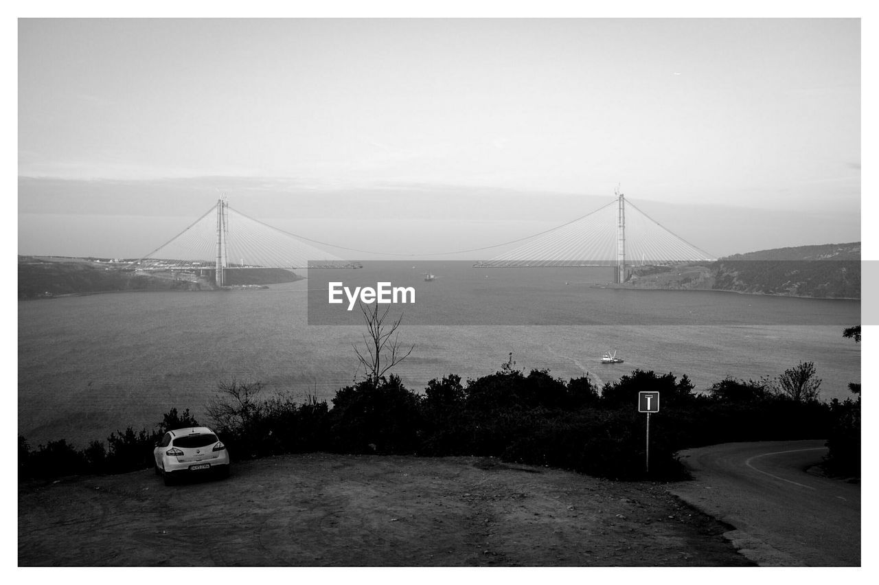 View of yavuz sultan selim bridge in foggy weather