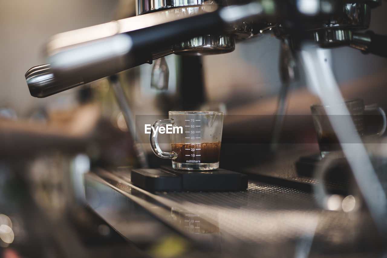 high angle view of coffee on table
