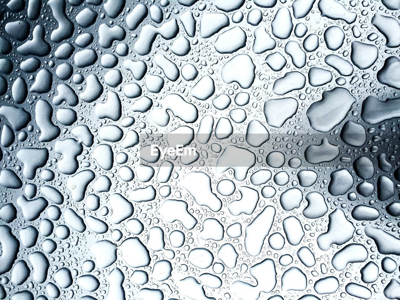 Full frame shot of raindrops on glass window