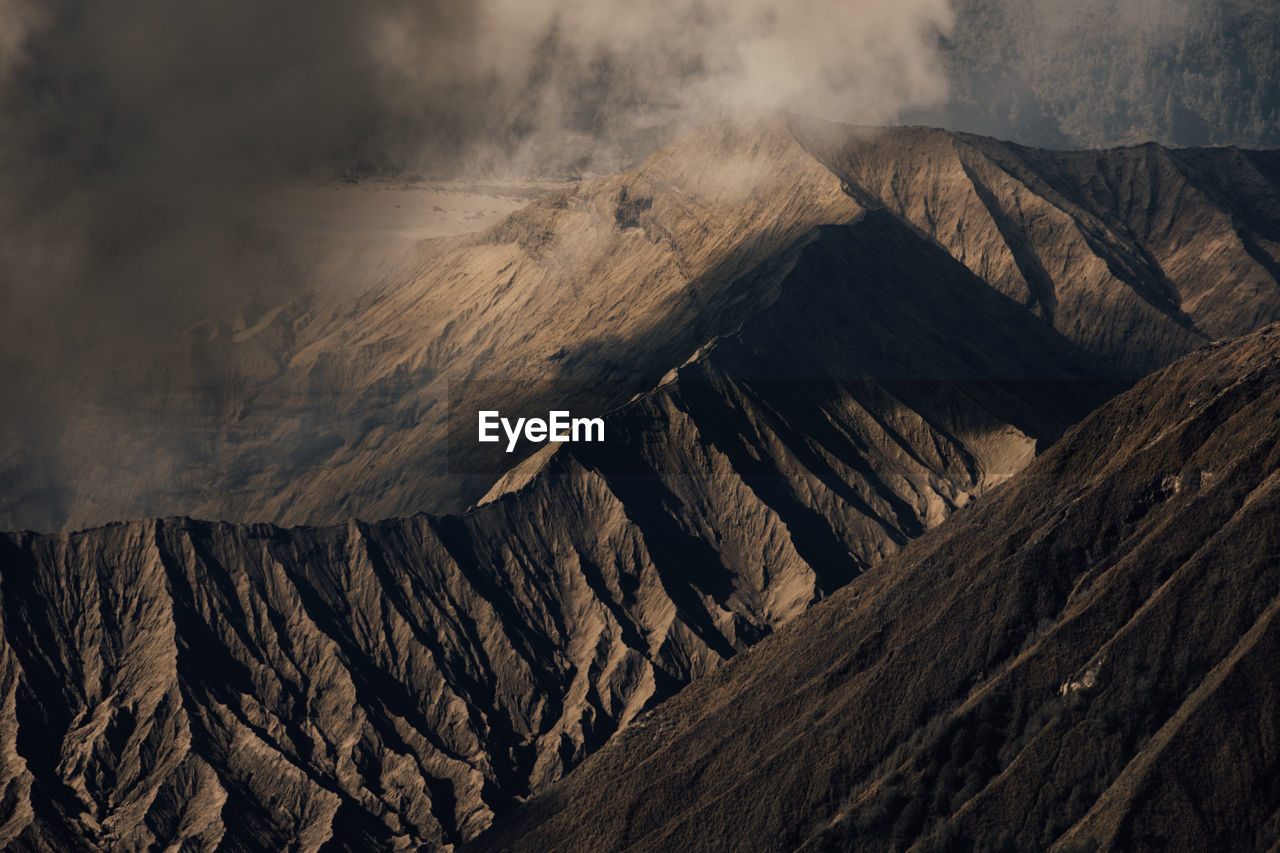 Scenic view of mountain at night