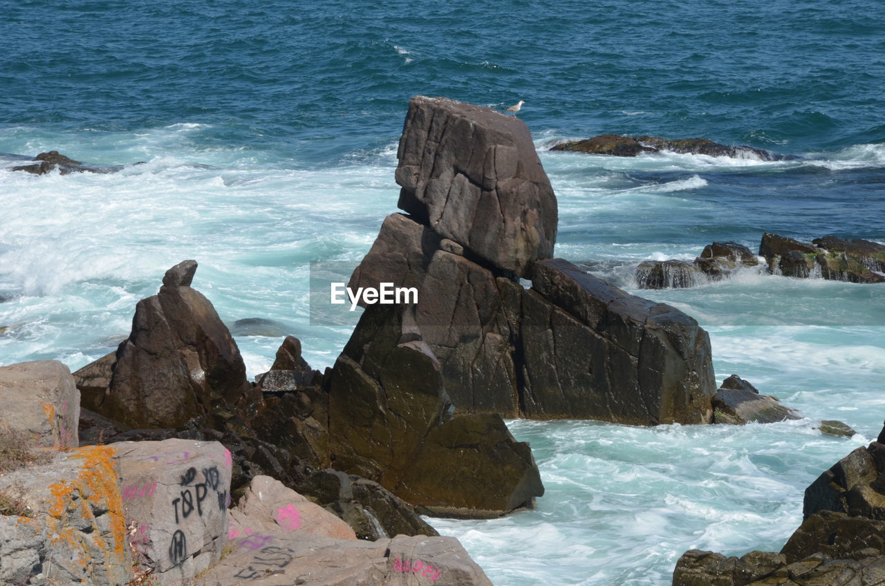 SCENIC VIEW OF ROCKS ON SHORE