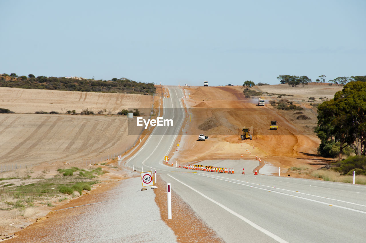 PANORAMIC VIEW OF ROAD ALONG LANDSCAPE