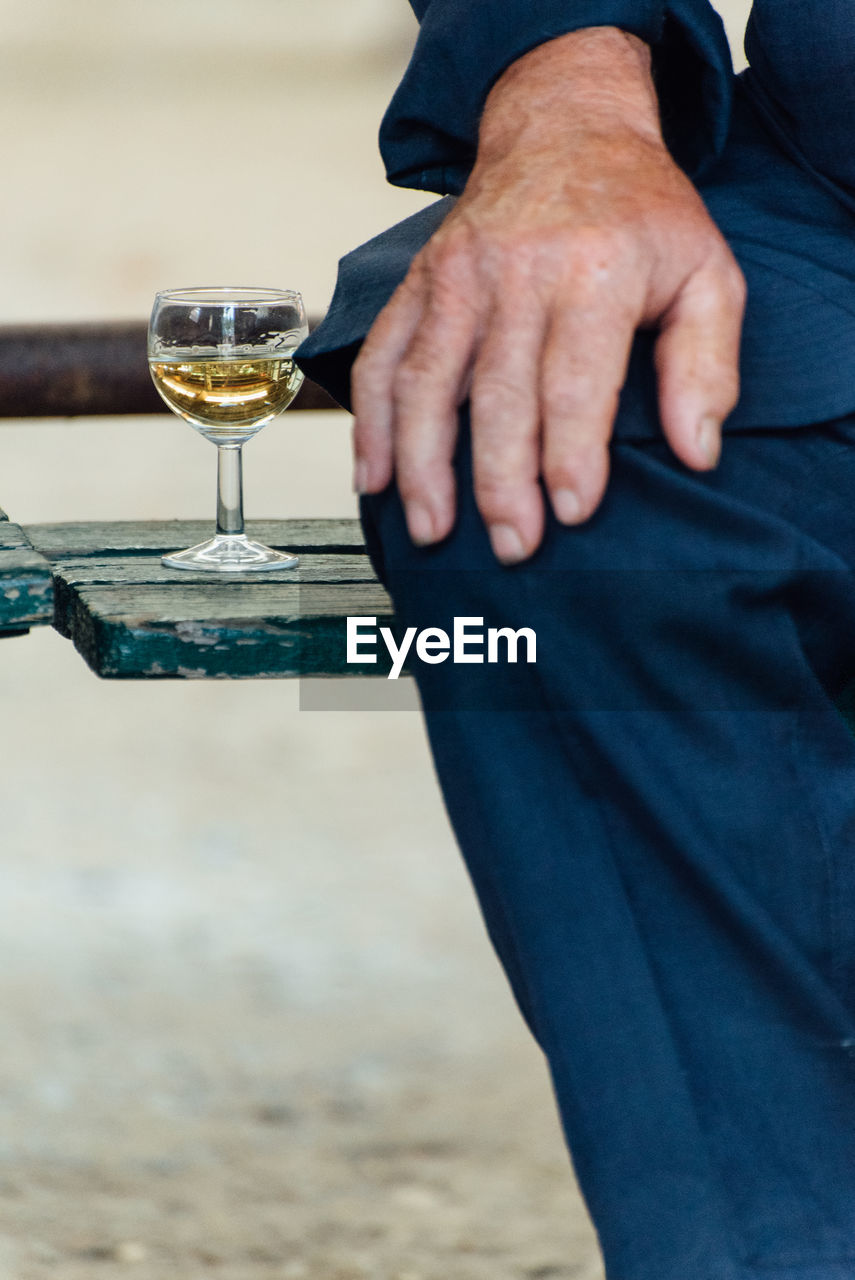 Close-up of man with wineglass