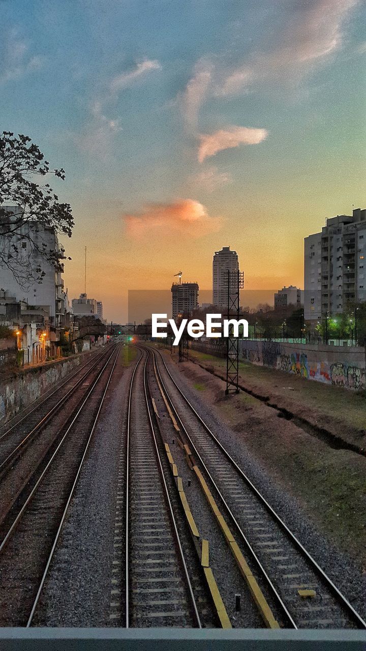 High angle view of railroad tracks 