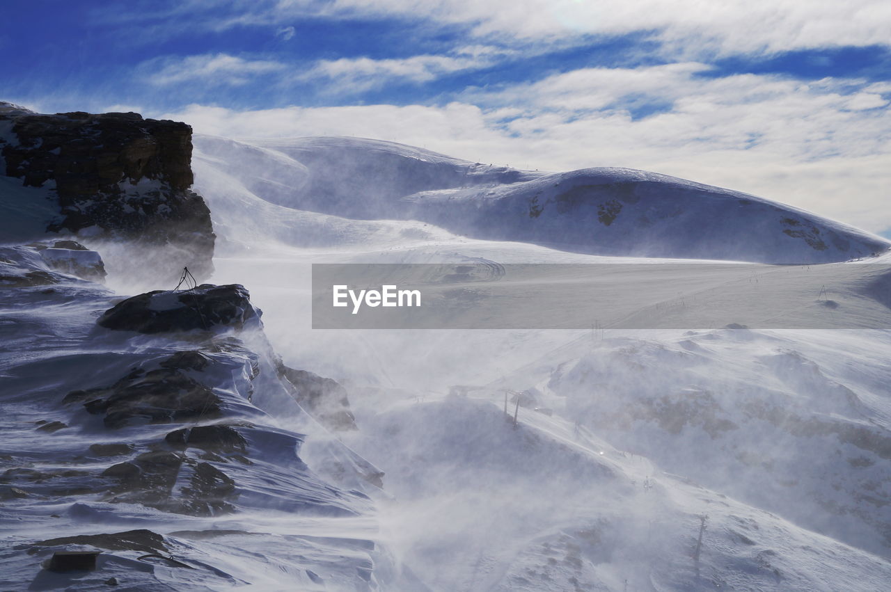 Scenic view of mountains against sky