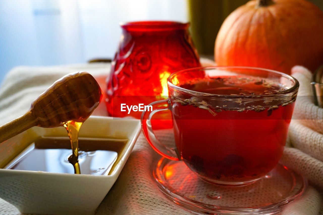 Close-up of drink on table