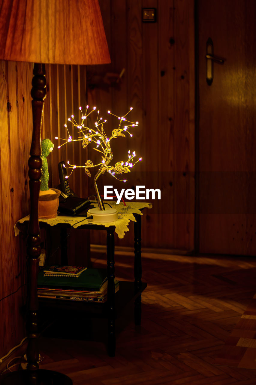 lamp on table at home
