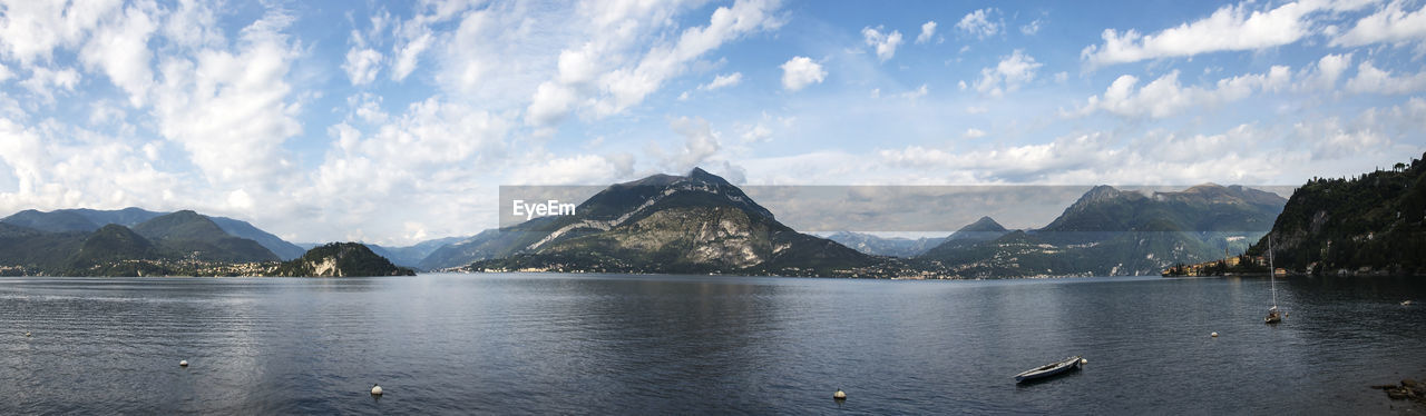 PANORAMIC VIEW OF LAKE AND MOUNTAINS