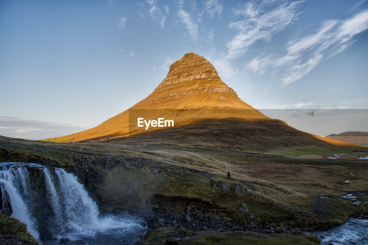 View of mountain against cloudy sky