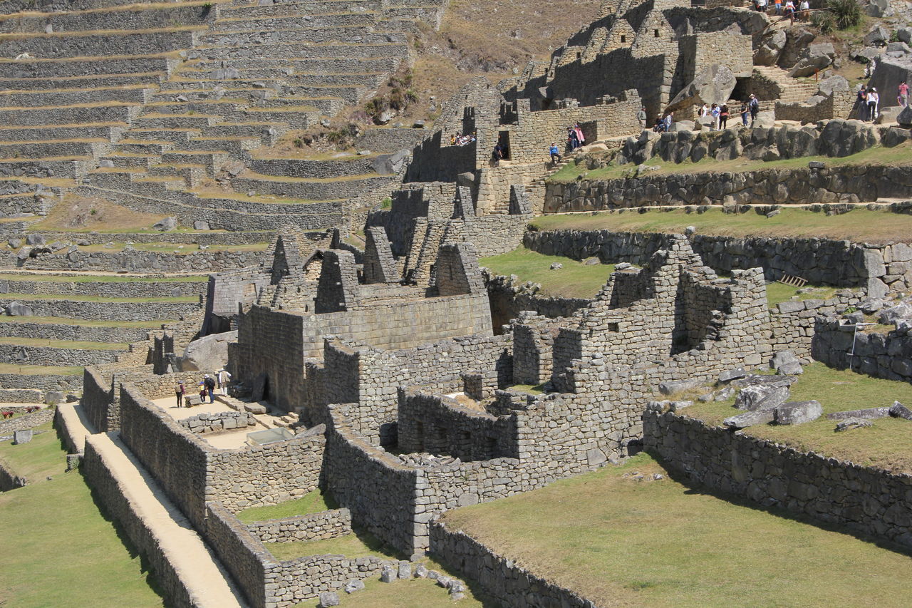 High angle view of old ruins