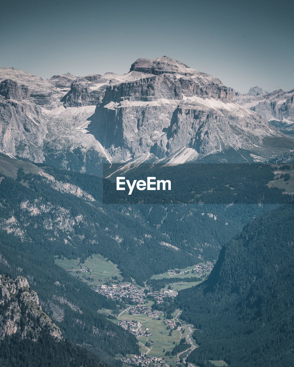 Aerial view of snowcapped mountains during winter