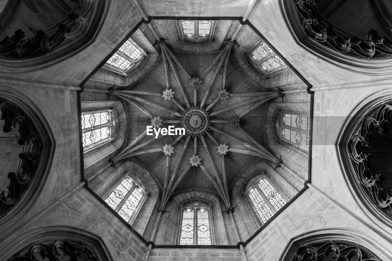 Low angle view of ornate ceiling in building