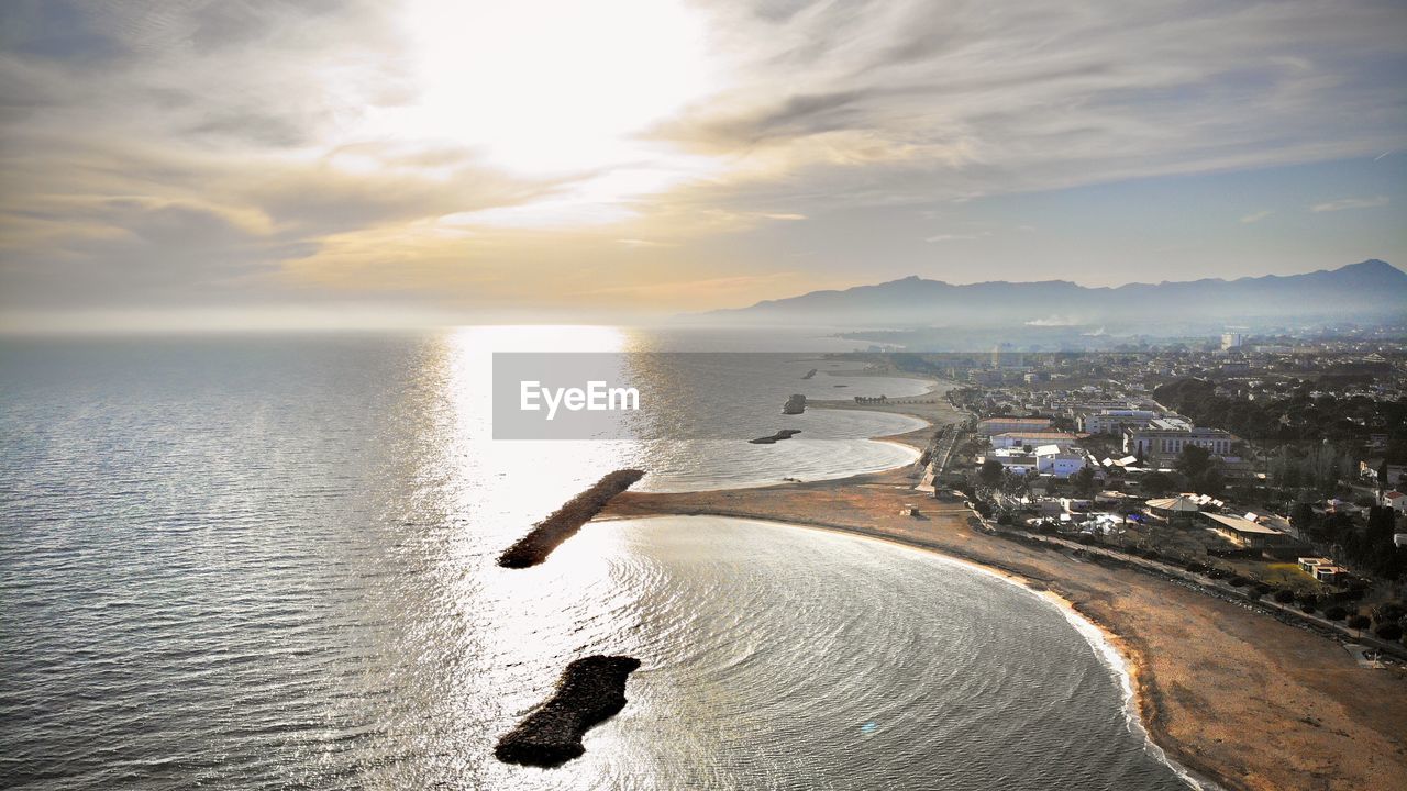 SCENIC VIEW OF SEA DURING SUNSET