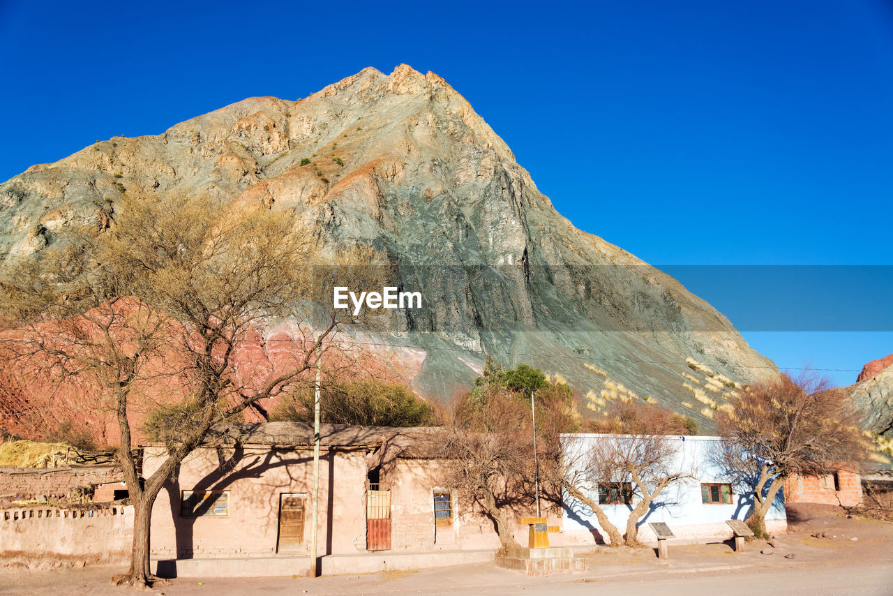 Scenic view of andes mountains on sunny day