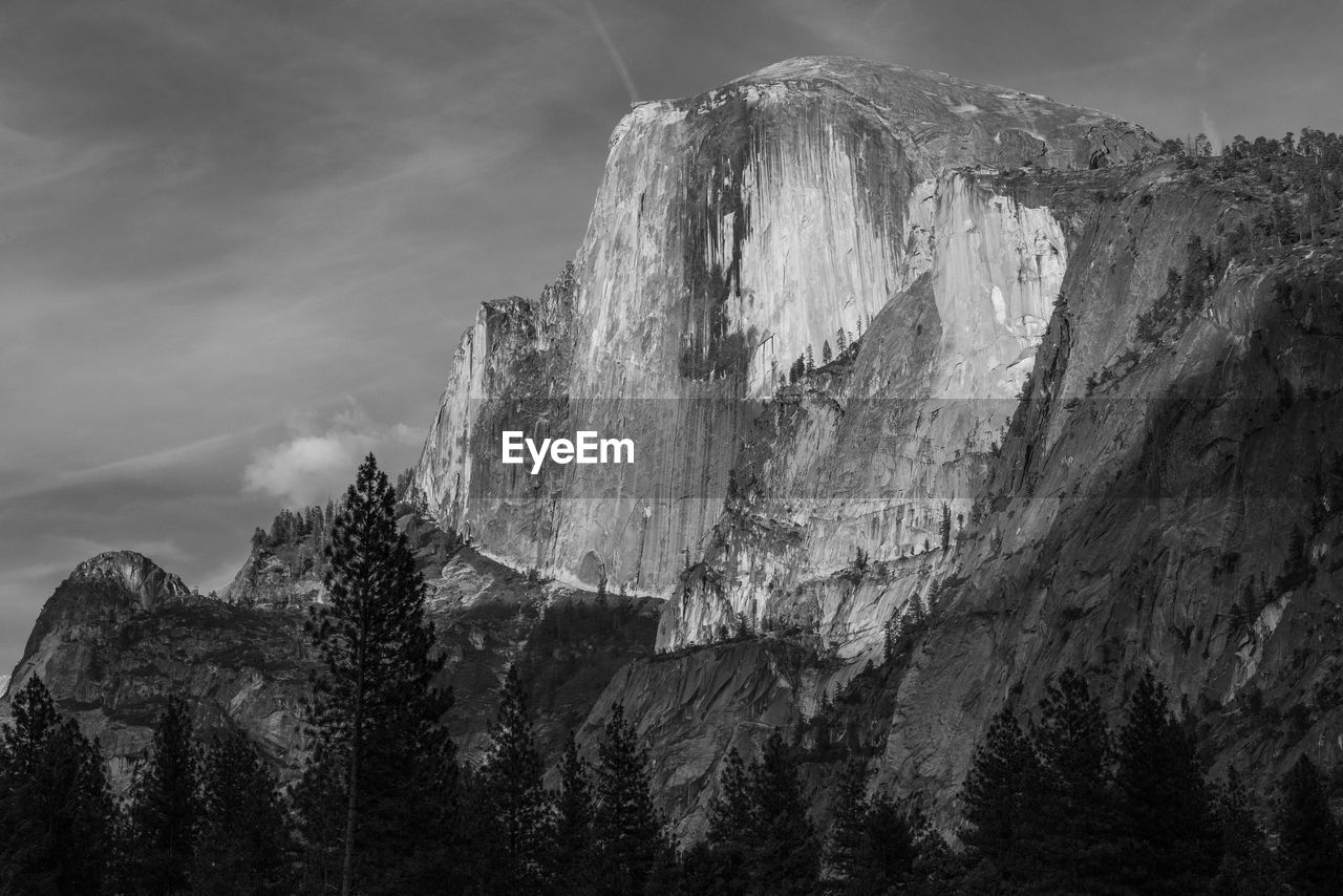 Panoramic view of rocky mountains against sky