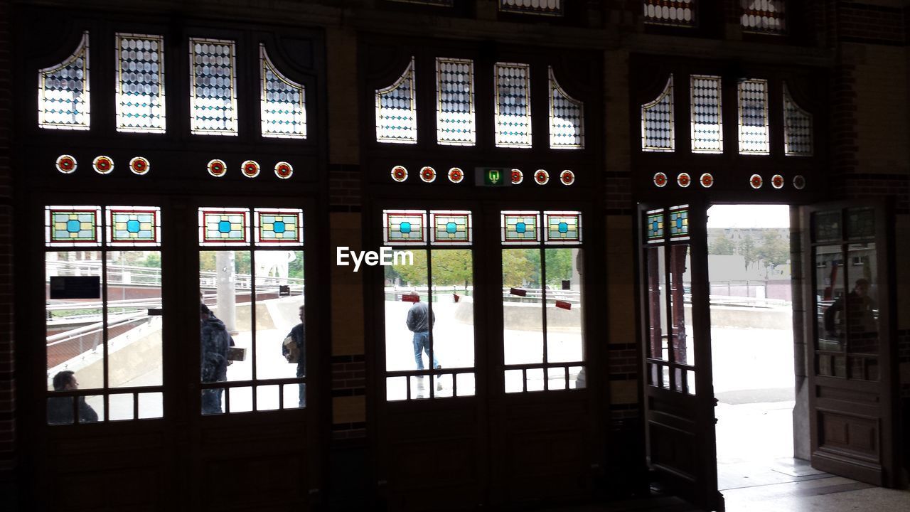 View of people outside building