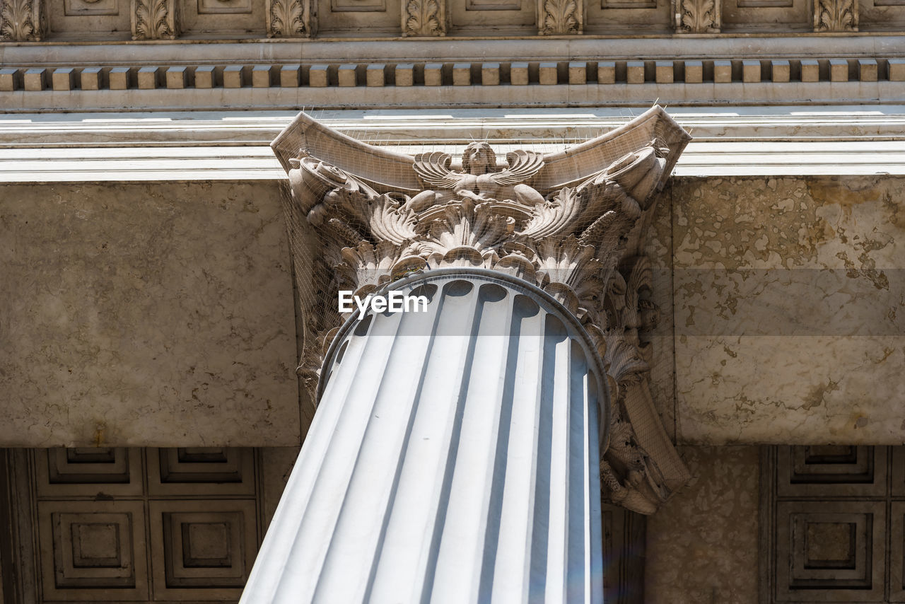 Low angle view of column in building