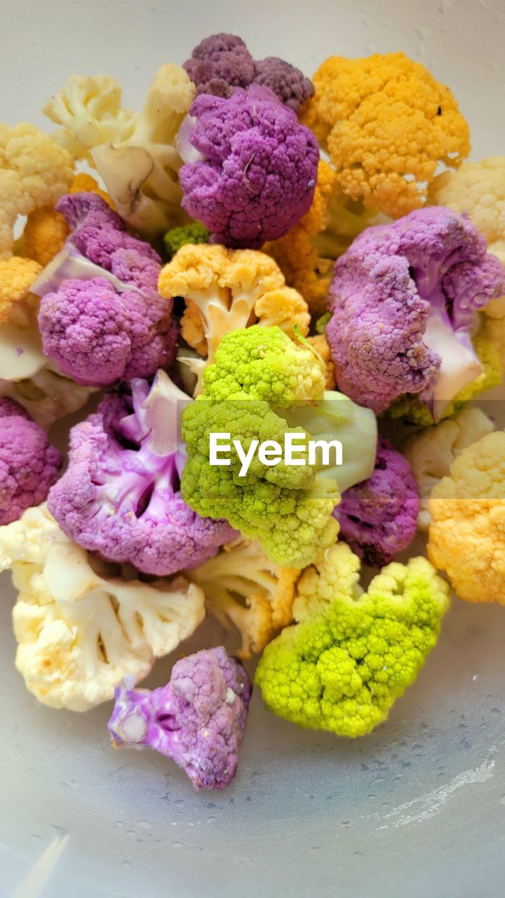 Close-up of colorful cauliflower