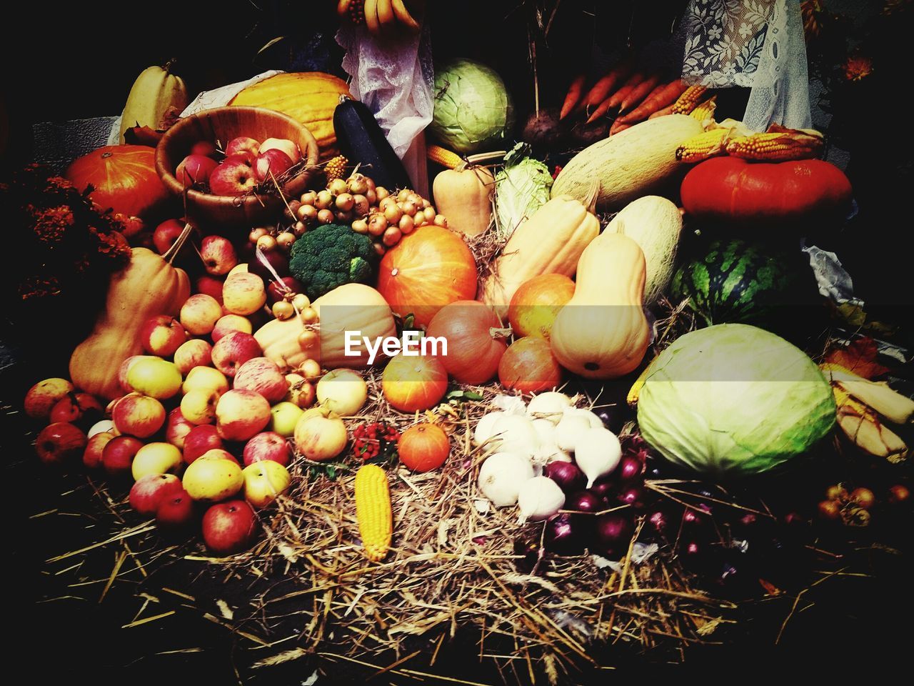 CLOSE-UP OF MULTI COLORED VEGETABLES ON DISPLAY