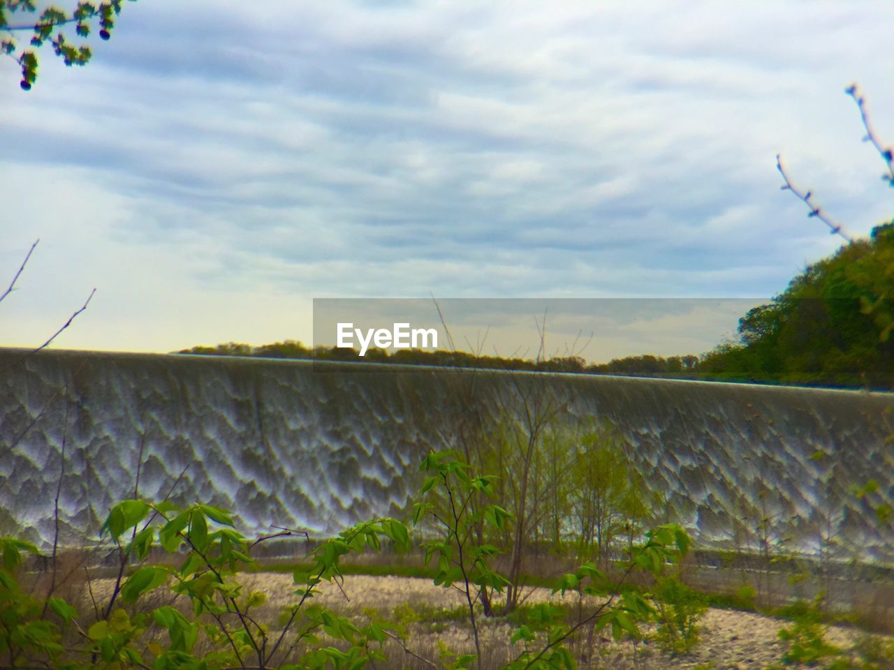 View of dump on river