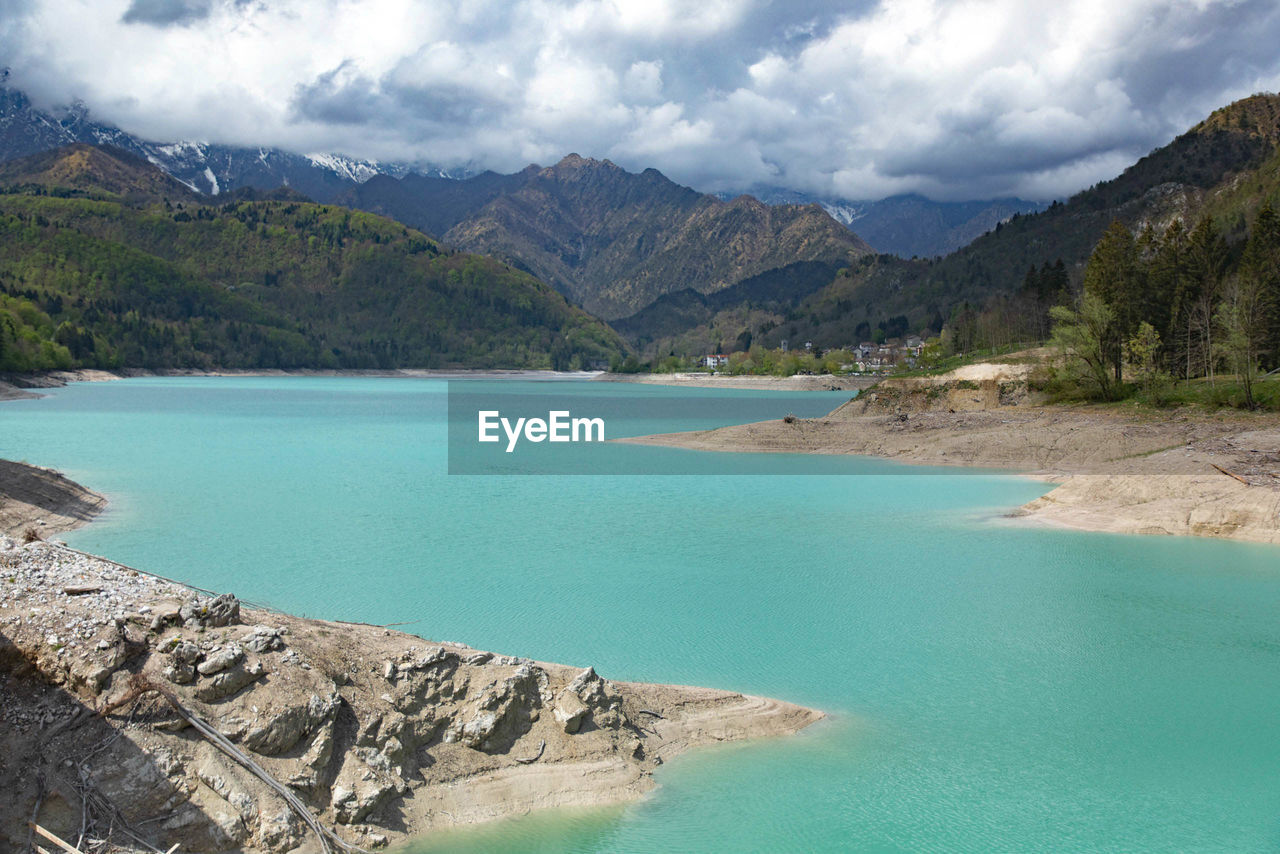 Barcis lake in a panoramic  view  at valcellina-pordenone,place to visit on dolomites