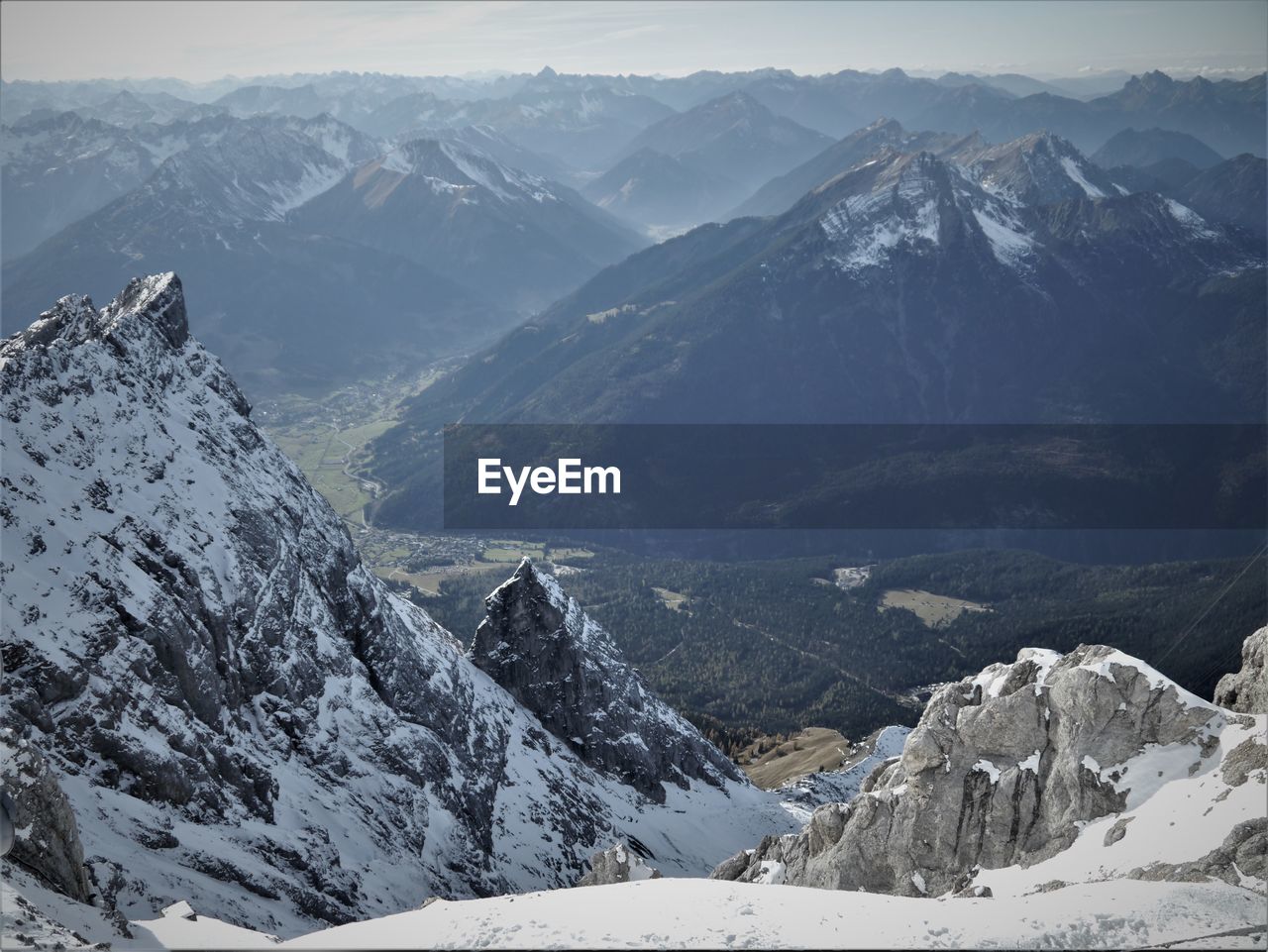 Scenic view of snowcapped mountains