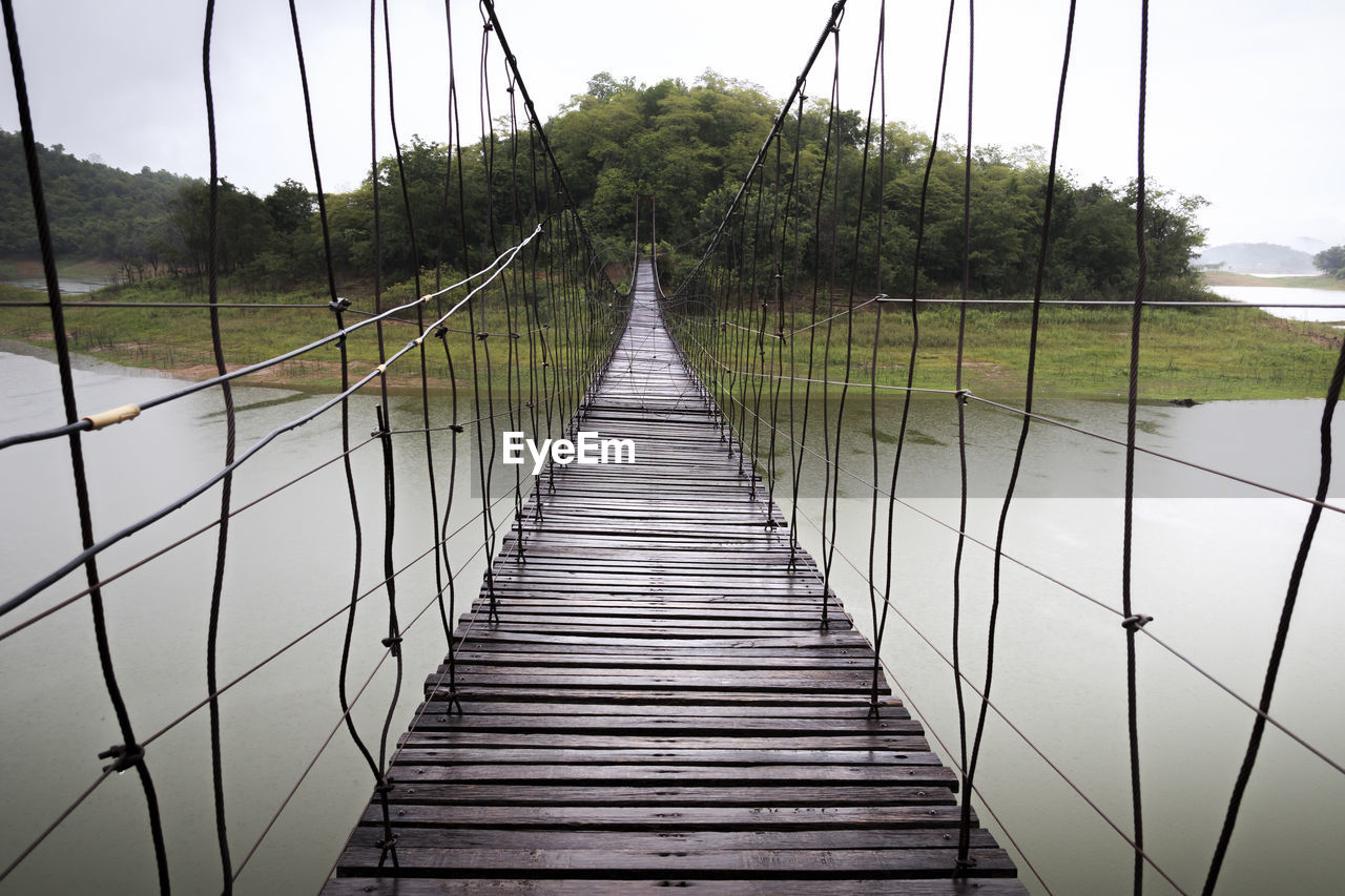 FOOTBRIDGE AMIDST PLANTS AND TREES