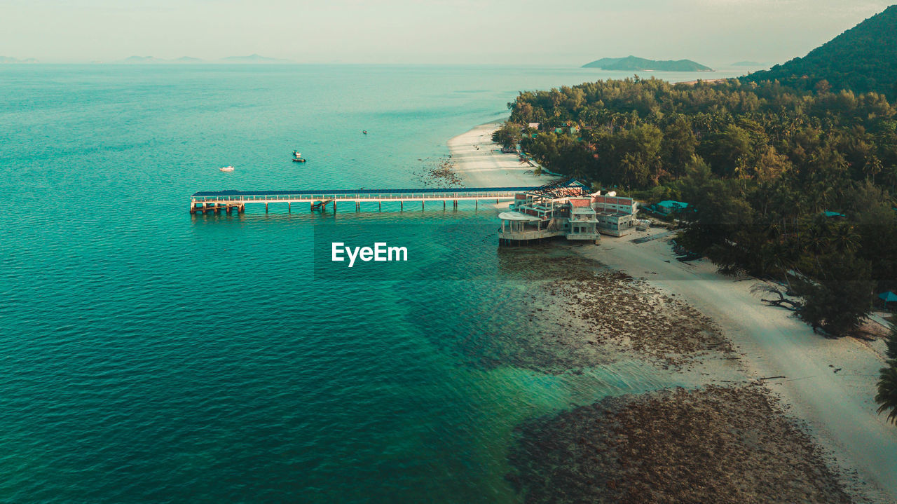 high angle view of sea against sky