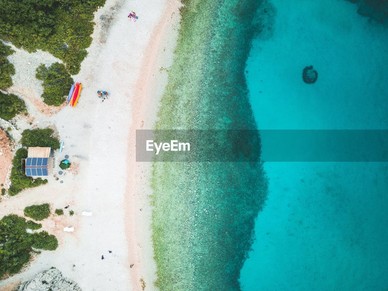 High angle view of beach