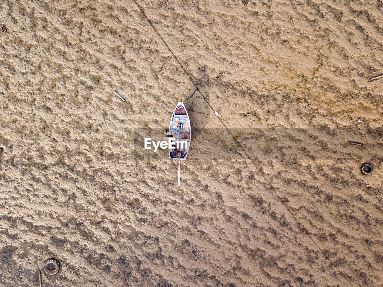 High angle view of person in beach