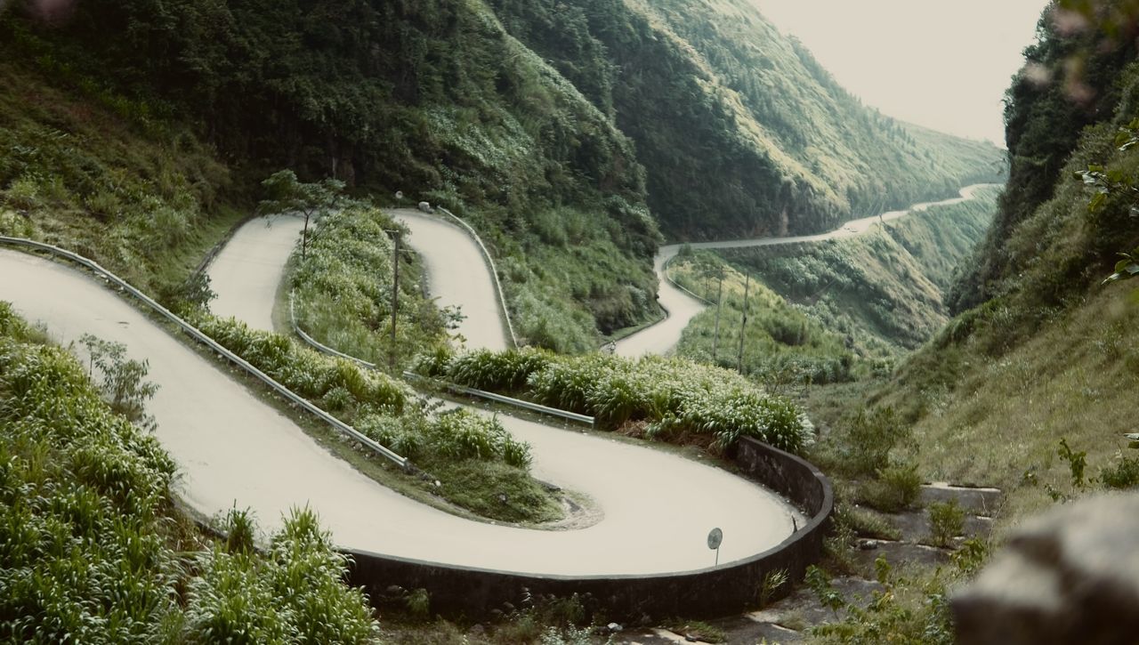 plant, tree, nature, beauty in nature, scenics - nature, mountain, water, environment, no people, curve, land, tranquility, forest, aerial photography, day, mountain pass, river, green, non-urban scene, landscape, tranquil scene, outdoors, winding road, reservoir, travel destinations, travel, transportation, road, valley, architecture, high angle view