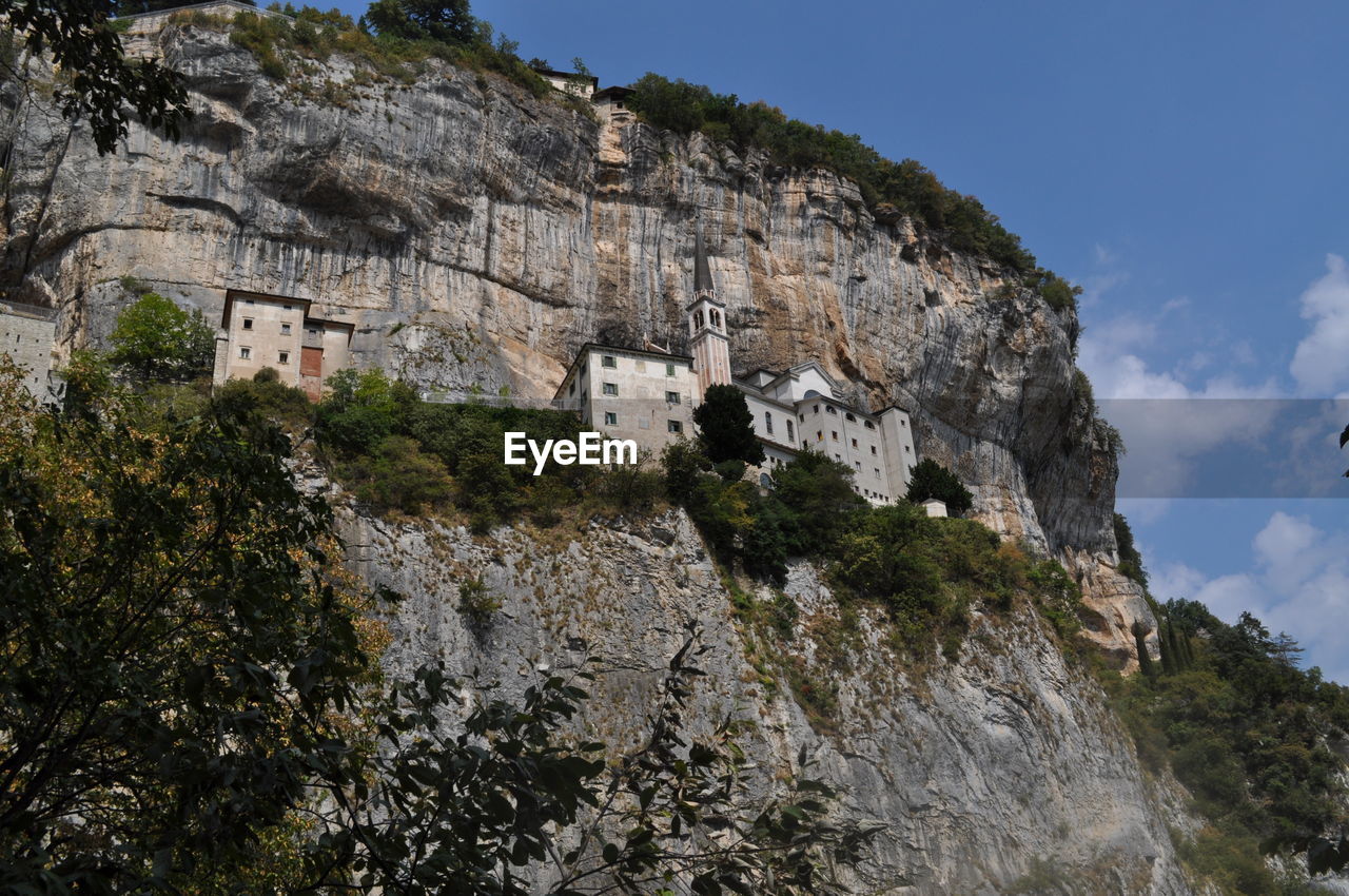 Low angle view of rock formations