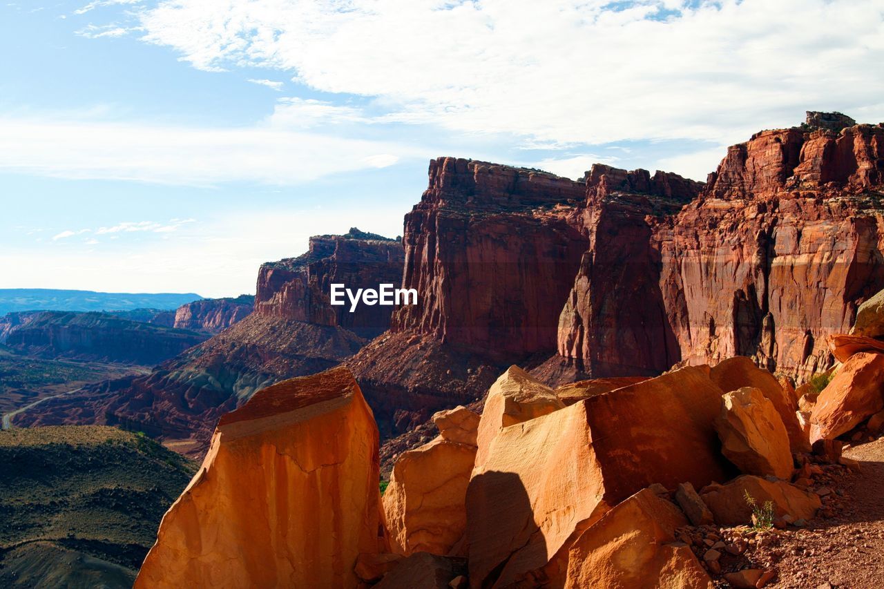 Panoramic view of rock formations