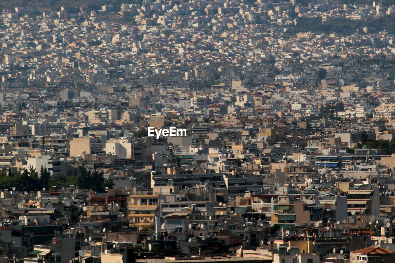 Aerial view of cityscape against sky