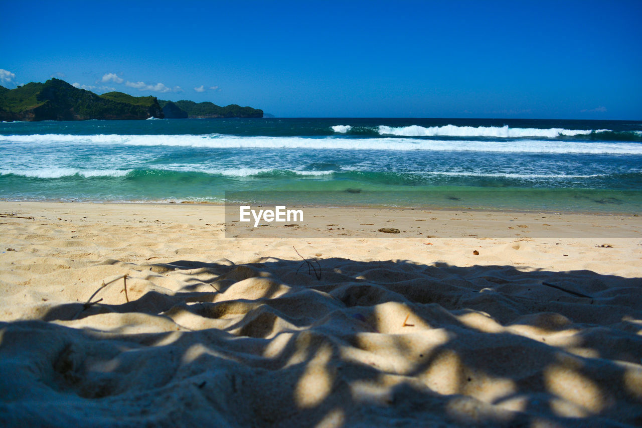 SCENIC VIEW OF BEACH AGAINST CLEAR SKY