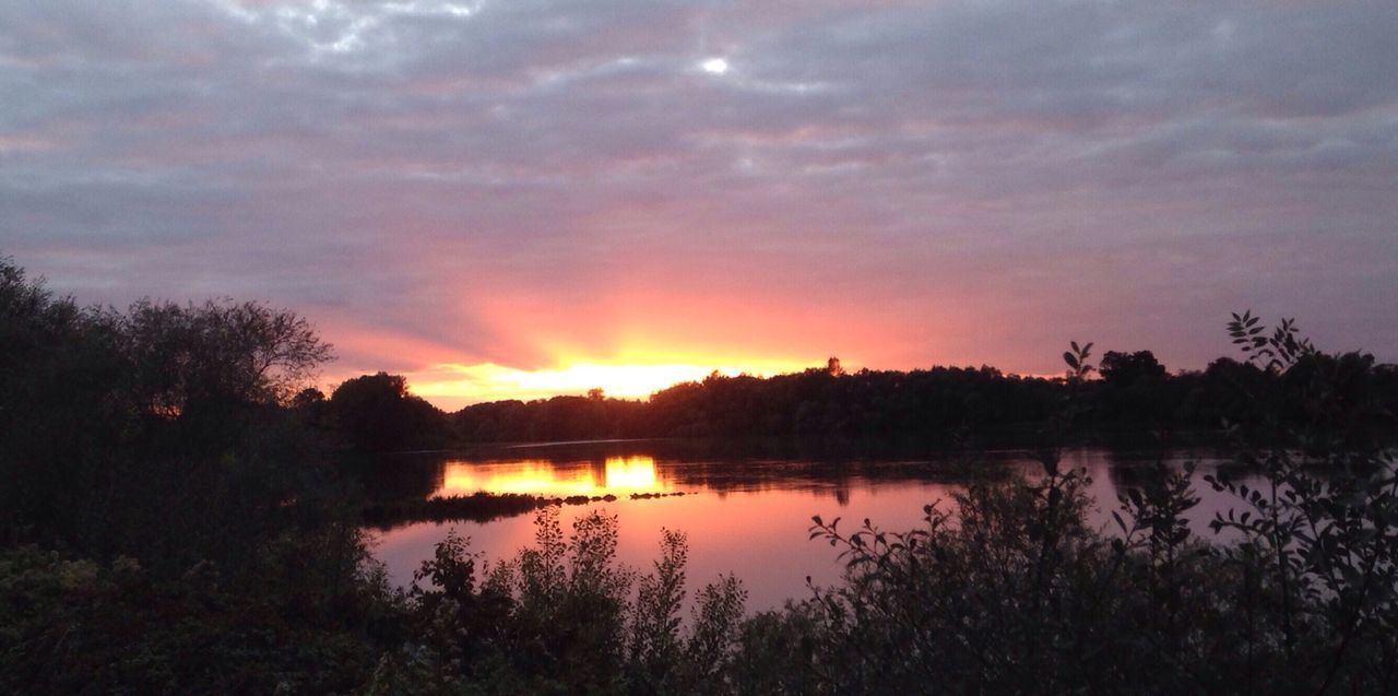 SUNSET OVER LAKE