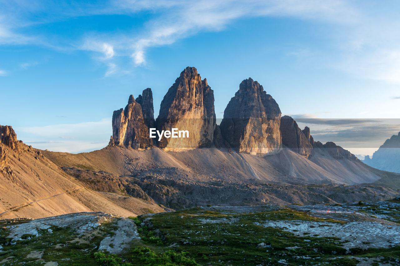 Scenic view of rocky mountains against sky