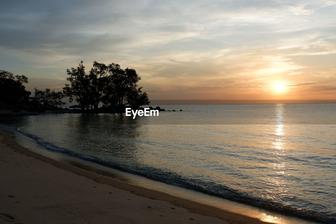 SCENIC VIEW OF SEA DURING SUNSET