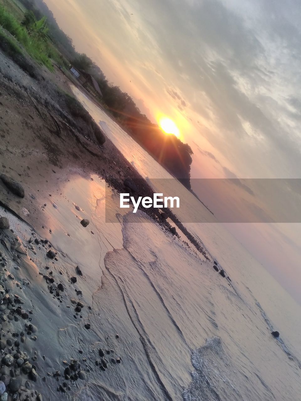 SCENIC VIEW OF BEACH DURING SUNSET