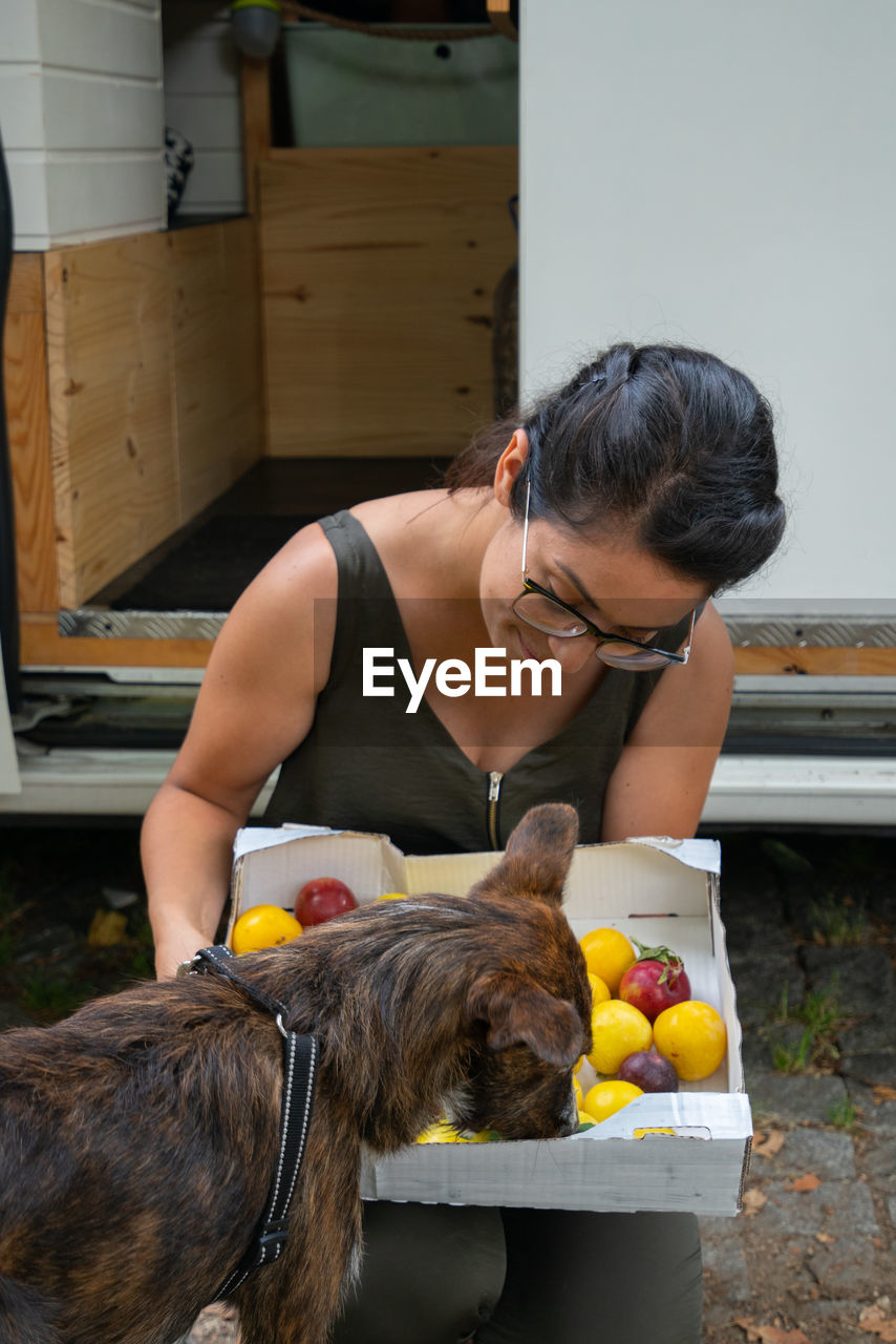 Woman eating food