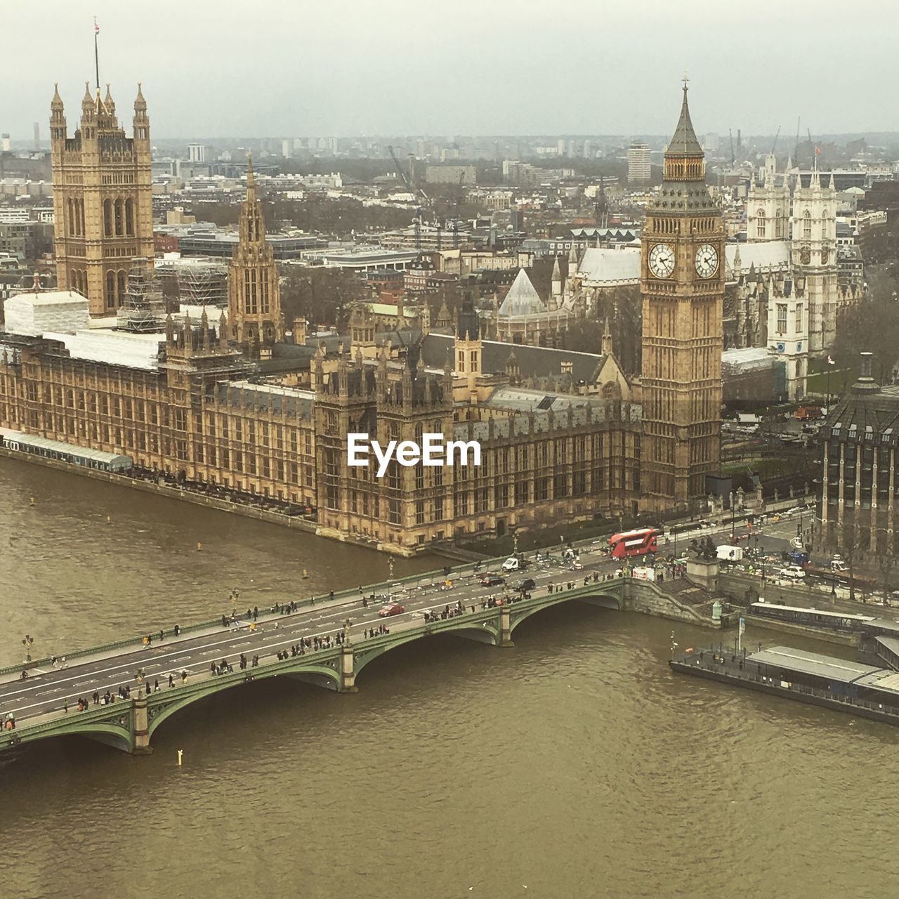 High angle view of london
