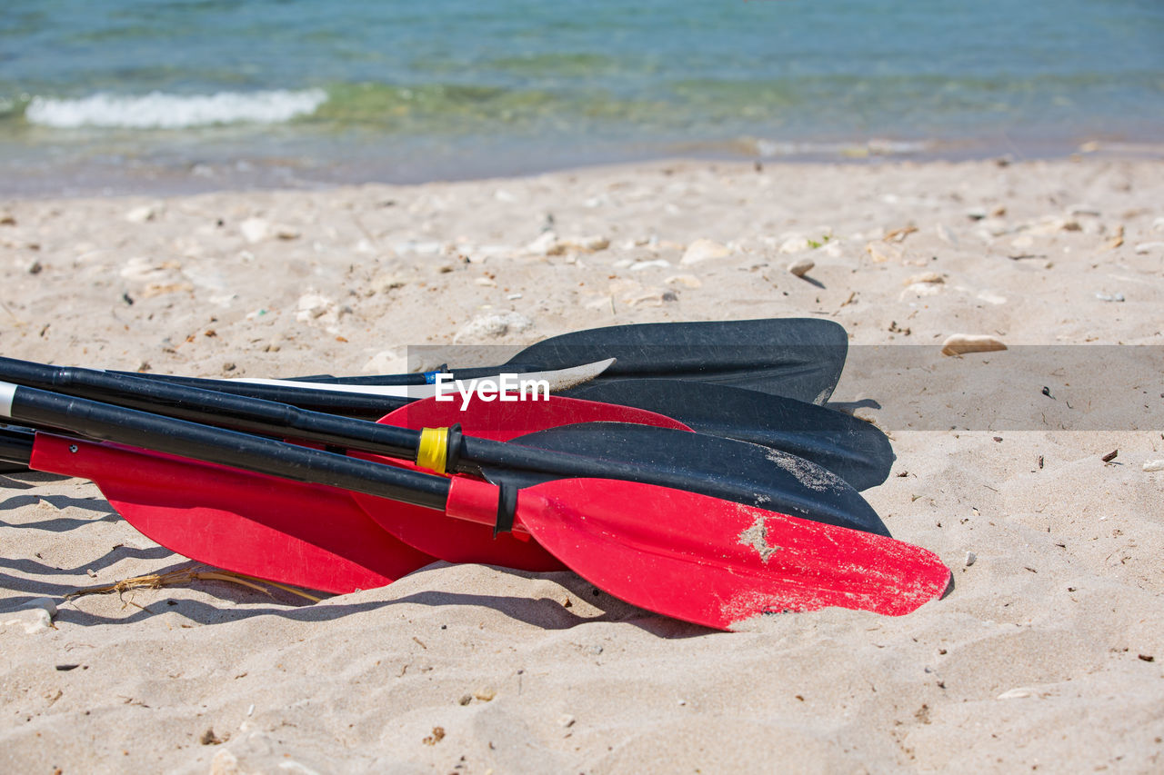 CLOSE-UP OF SHOES ON BEACH