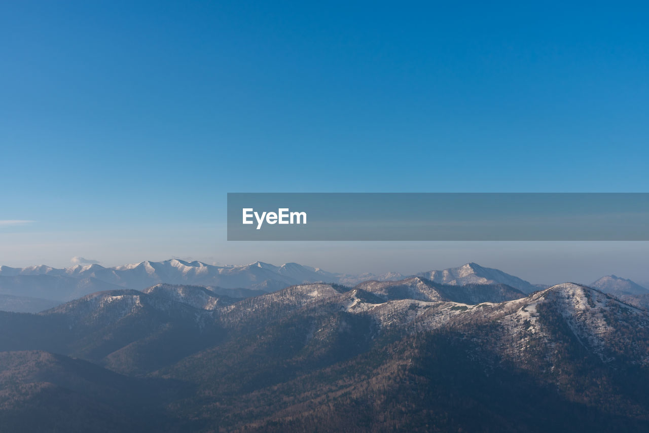 SCENIC VIEW OF MOUNTAINS AGAINST CLEAR SKY