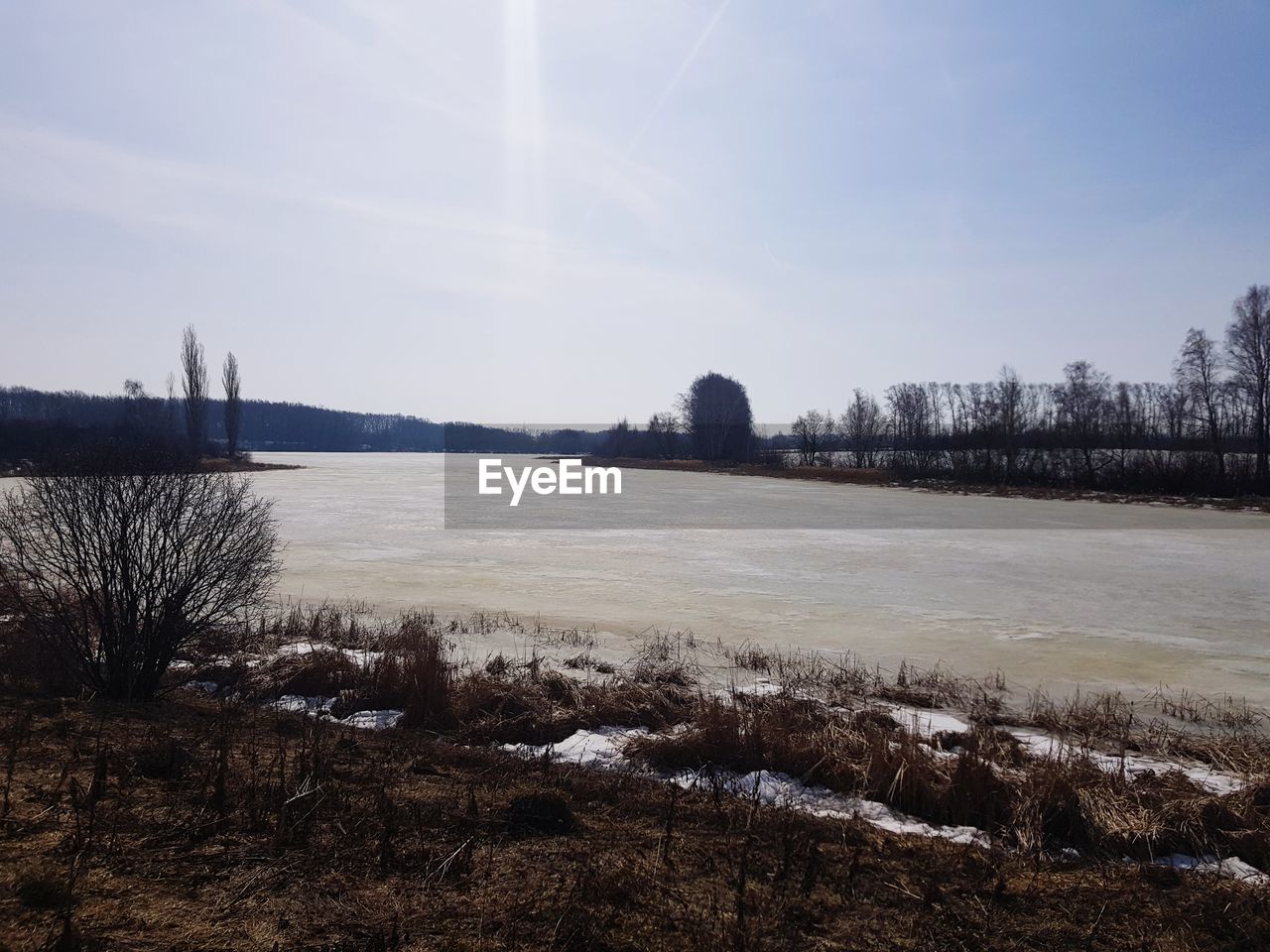 SCENIC VIEW OF LAKE DURING WINTER