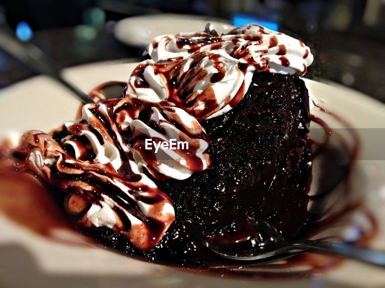 Close-up of dessert served in plate