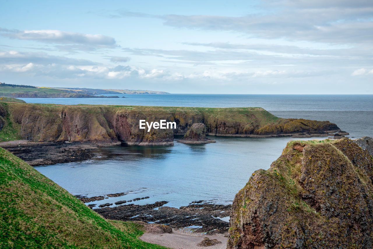 SCENIC VIEW OF SEA AND ROCK FORMATION