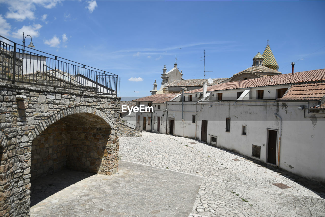 A street of rocchetta sant'antonio, medieval village in puglia region, italy.