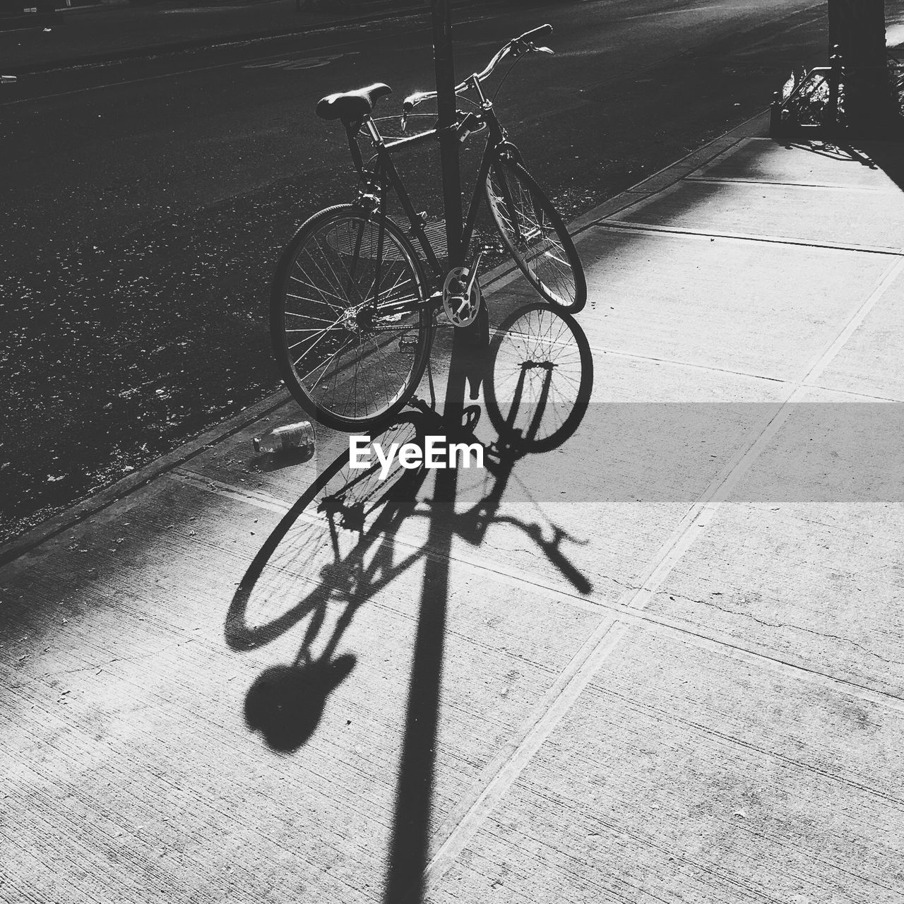 Bicycle parked on footpath