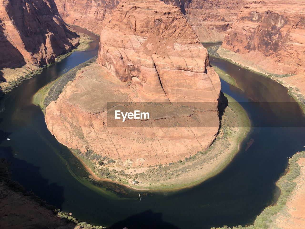 High angle view of river